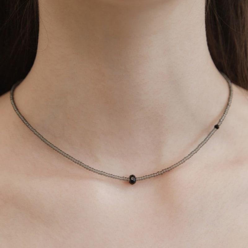 Tatiana (925 Silver) Grayscale Bead Necklace NZ2447