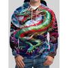 3D Printed Men's Hoodie with Halloween Dragon Pattern Trendy Sportswear Autumn Winter Pullovers Long Sleeves
