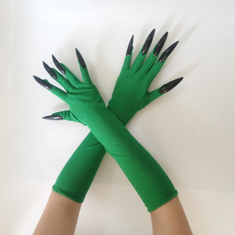 Halloween Cat Woman Paw Gloves With Long Fingernails And Claws Party Cosplay Costume Accessories