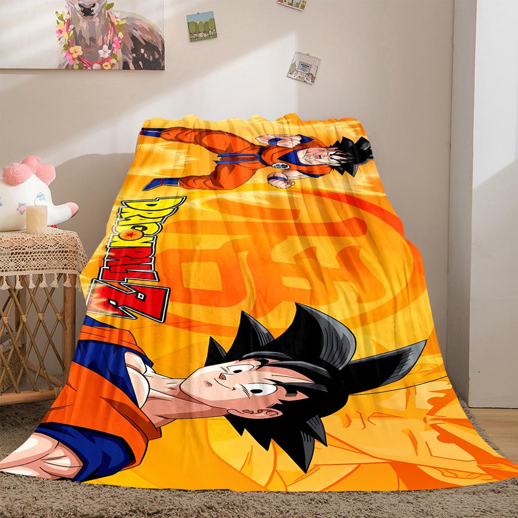 1 Stück Son Goku Druck Flanelldecke, Hohe Qualität für alle Jahreszeiten, Heimdekoration, Wärme und Komfort, Perfekt für Weihnachtsgeschenke