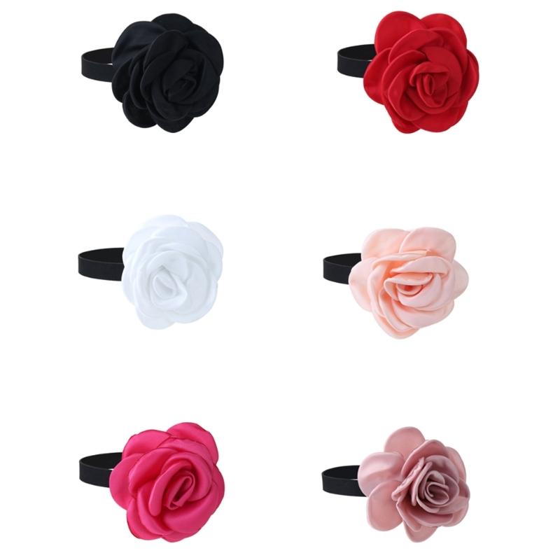Elegant Choker Neckwear Collarbone Necklace Rose Choker Women Valentines Gift