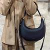 Single-shoulder Underarm White Bag, A Medium-sized Girls' Moon-shaped Bag, A Designer Style for Autumn and Winter
