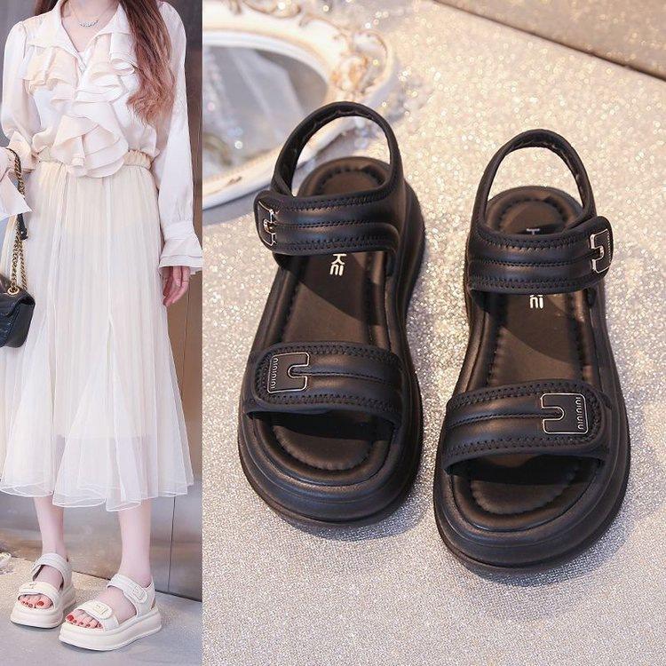 Sports Sandals Summer New Muffin Thick-soled Soft-soled Outer Wear Casual Beach Sandals