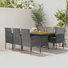 7-Piece Garden Furniture Set, Polyrattan, Grey