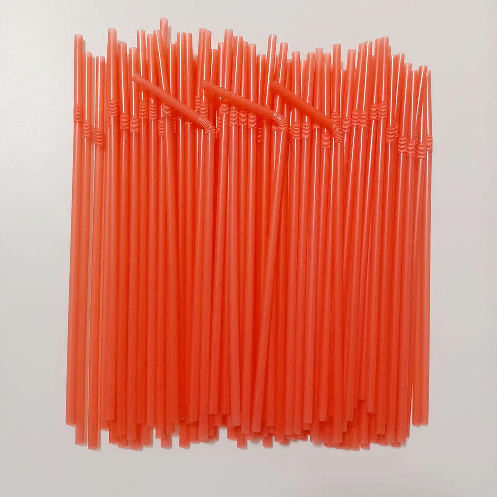 Paie Flexibile Colorate din Plastic Alimentar Pentru Sucuri și Ceai cu Lapte Pachet de 100
