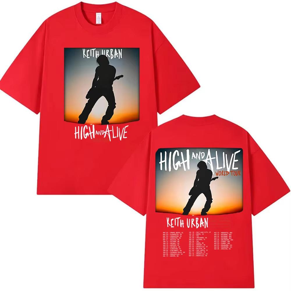 Keith Urban High and Alive World Tour 2026 Merch Tshirt Unisexs Women Vintage Hip Hop Fashion Cotton T Shirt Streetwear