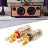 Banana Socket Gold Plated Binding Post Nut Plug Connector Speaker Jack Adapter