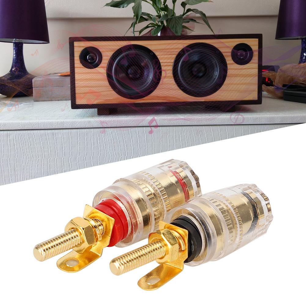 Banana Socket Gold Plated Binding Post Nut Plug Connector Speaker Jack Adapter