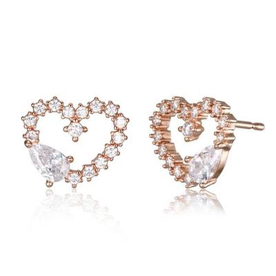 14K GF Water Drop Engraved Heart Earrings C24EGF199