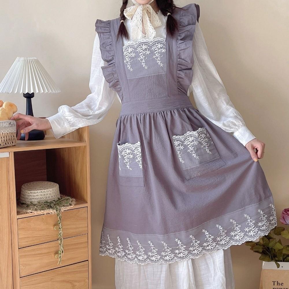 Rustic Style Sleeveless Dress Apron Cotton Working Clothes New Garden Apron  for Ladies Girls