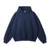 Autumn/Winter Unisex Loose Fleece-Lined Hooded Sweatshirt Jacket with Drop Shoulders - Solid Color Trendy Style In Stock
