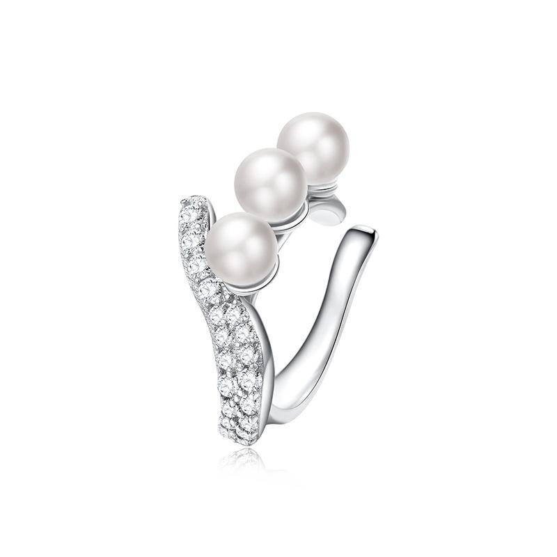 Super Flash Diamond-Set Earless Pearl Earclip Ins Painless Personalized Earbone Earring Clip Cold Wind Cool