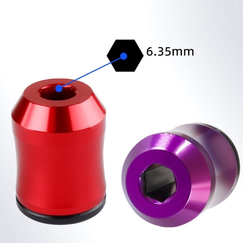 Solida magnetiska bitshållare i aluminium med snabb avmagnetisering, lämpliga för de flesta skruvdragare, med greppförbättrande design