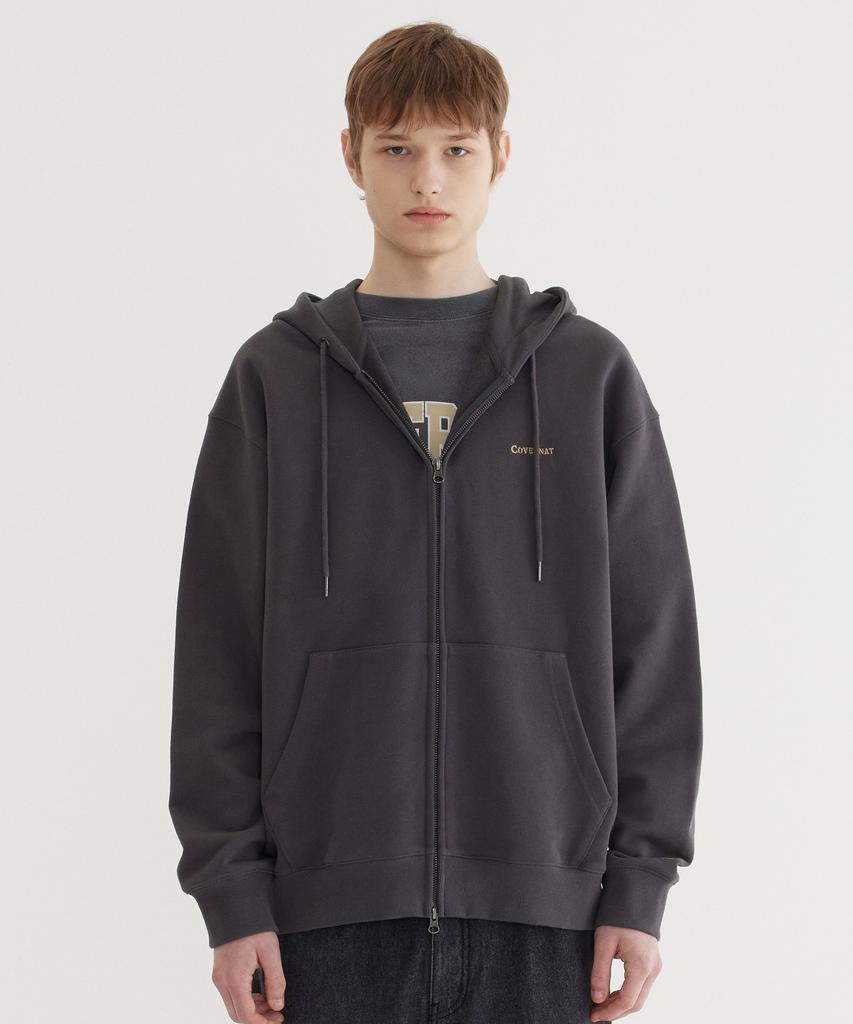 Covernat Small Authentic Zip-Up Hoodie Charcoal