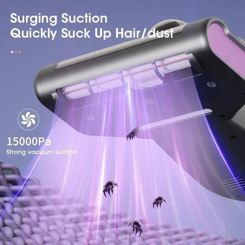 15000PA Wireless Portable Mite Remover Handheld Household Ultraviolet Sterilization Powerful Suction Vacuum Cleaner