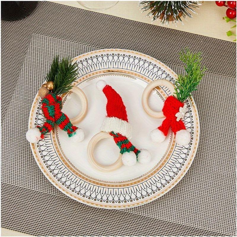 4pcs Christmas Napkin Rings Napkin Decor Accessory Holiday Table Decor Restaurant Napkin Ring Holiday Party Napkin Ring