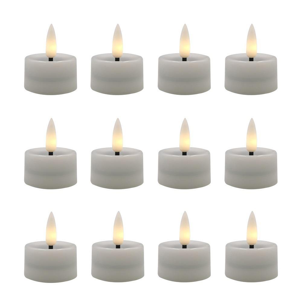 12 Stück Batteriebetriebene LED-Kerzen Flammlose Umweltfreundliche Elektronische Kerzenlicht Runde Flackernde LED-Hochzeitskerzen