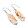 Natural Picture Jasper Gemstone 925 Sterling Silver Jewelry Earring 1.77" AEE-10802