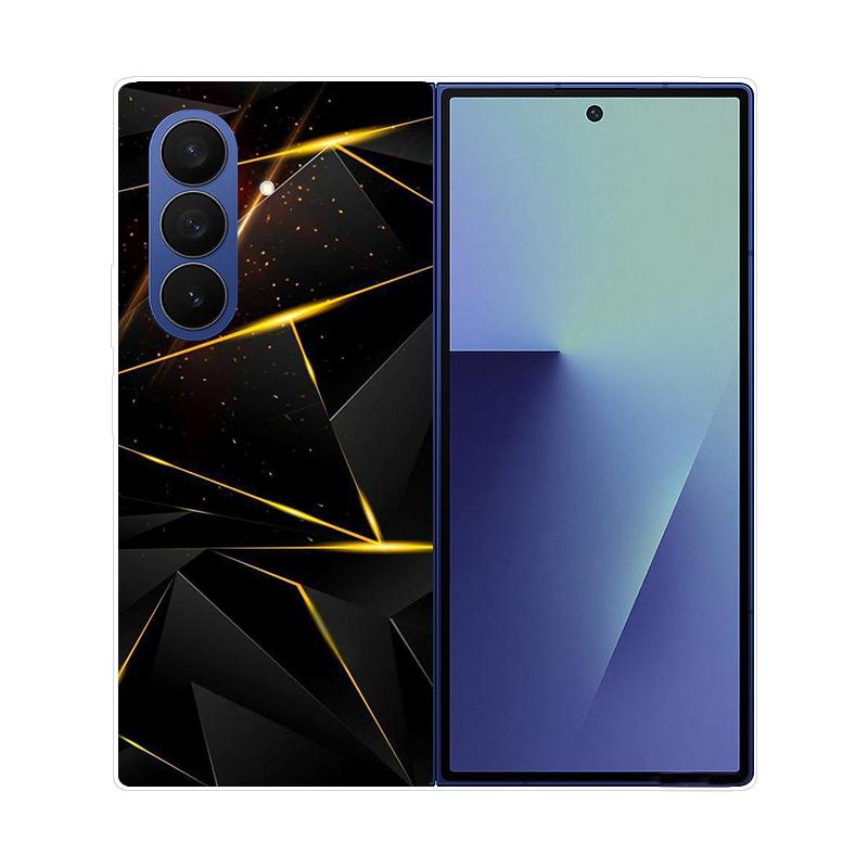 Capa para Samsung Galaxy Z Fold 7 Capa Traseira Rígida de PC Mármore Para Samsung Galaxy Z Fold7 ZFOLD7 Capa Protetora Completa para Celular