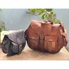 Vera Pelle di Capra Vintage Messenger da donna Borsa a Spalla Portamonete Nero in Omaggio