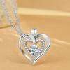 Mother's Day Gift Diamond Heart Pendant Necklace for Women Birthstone Clavicle Chain Jewelry