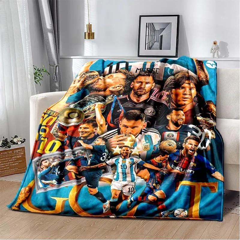 Futbolo superžvaigždės L-Leo-Messi-i flanelinis suaugusiųjų ir vaikų pledas sofa-lova dekoracija pledas nešiojamas pledas dovana