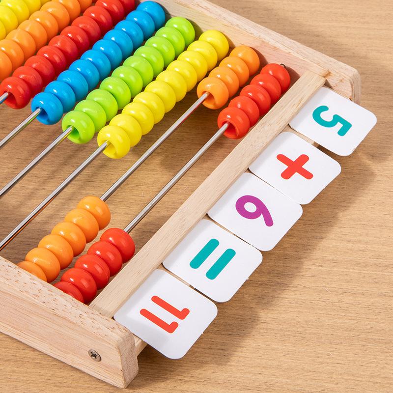 Wooden Calculation Frame Ten Level Arithmetic Rack Children Addition Subtraction Operation Math Toys Montessori Educational Toys