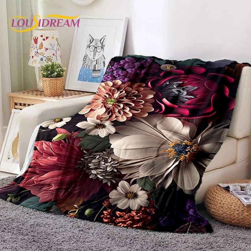 Traum Sonnenblumen Nordische Gänseblümchen Weiche Decken, Warmhaltende Überwurfdecke Bequeme Decke für Picknick Betten Sofa Zuhause Schlafzimmer Geschenk