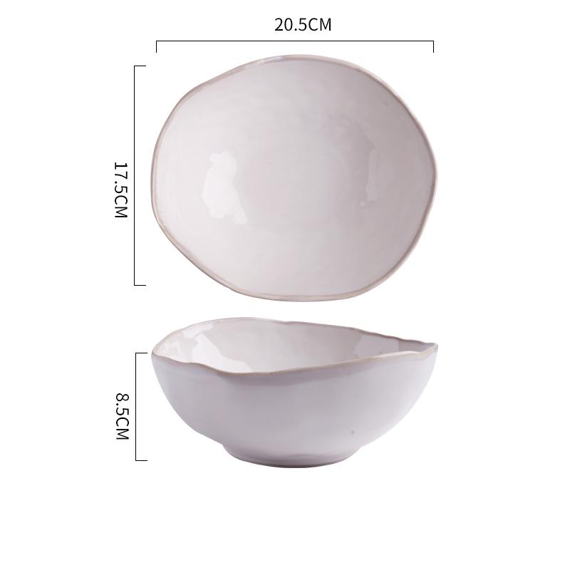 Ceramic Dinner Plate Shaped Tableware Soup Basin Pasta Steak Plate Household Sushi Dishes Salad Bowls Snack Dessert Pastry Trays