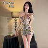 Sex Underwear Sexy Temptation Print Smudge Hip Nightdress Pure Desire Wind Backless Suspender Uniform