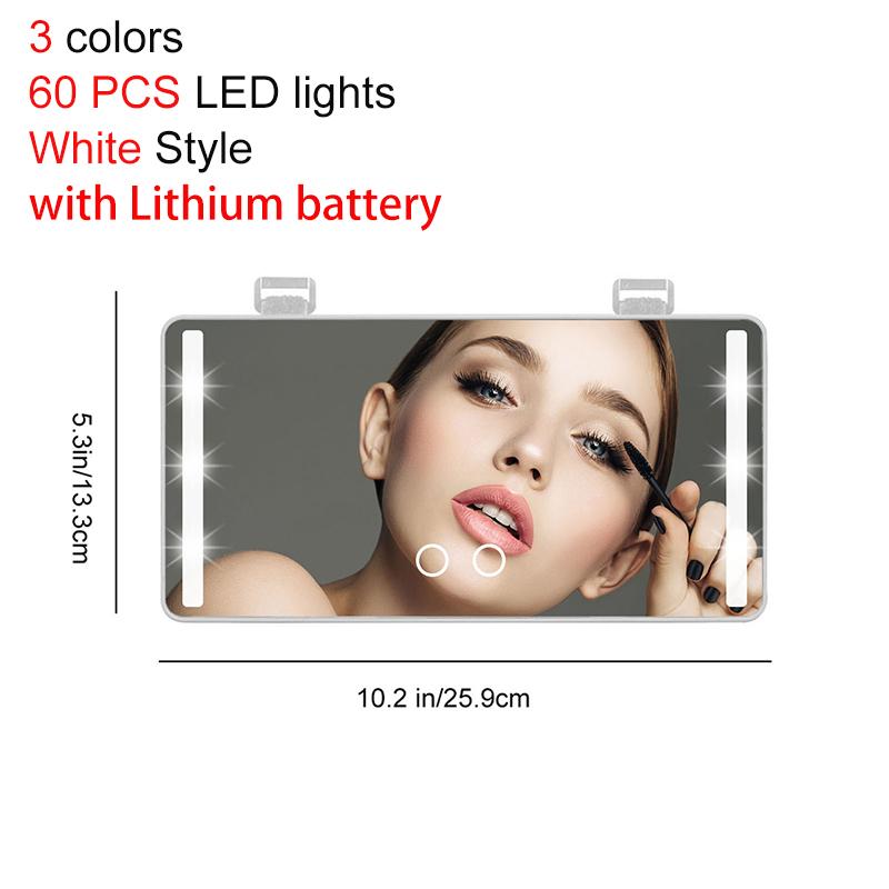 Draadloos opladen Auto Make-up Spiegel Zonneklep Spiegel Led Touch Schakelaar Make-up Spiegel 3 Verlichtingsmodi Auto Achterbank Achteruitkijkspiegel