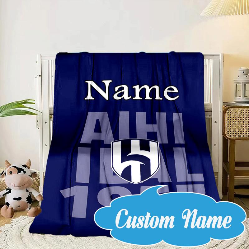 Custom Name Al FC Crest Blanket Bed Sofa Blanket Flannel Blanket for Camping, Hiking, Picnic Essentials,gift for Fan Family