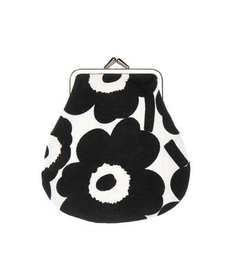 Marimekko Mini Pieni Unikko Pouch with Clasp, Black, 91495 091495 190, Scandinavian Design