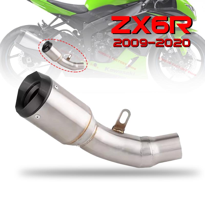 ZX-6R 636 2009-2020 Slip-on Motorcycle Exhaust Muffler With Sticker Laser Down Escape Moto for Kawasaki Ninja ZX6R ZX636