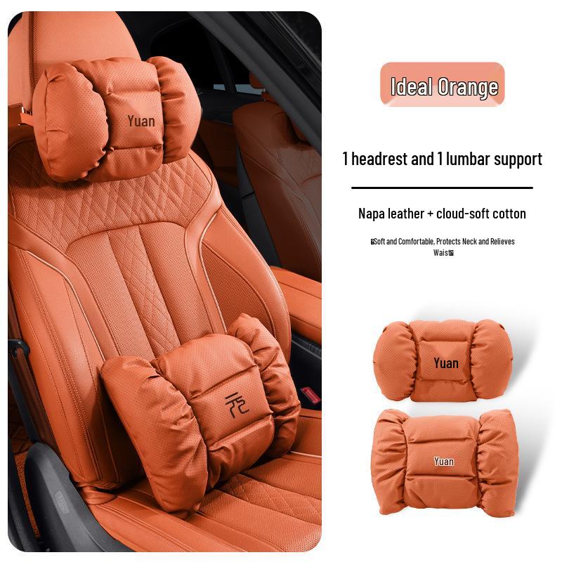 BYD Yuan Plus: Red Neck and Lumbar Support for Car Interior (Fits 25 Models)
