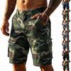 Mens Multi Pocket Cargo Shorts Durable Work Shorts Relaxed Fit Camouflage Print Design Suitable for Outdoor Activities