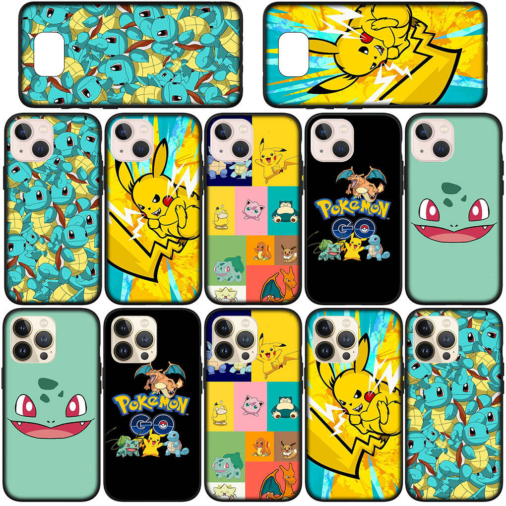 Handyhülle für iPhone 17 16 15 Plus Xiaomi Poco F8 F7 X7 X6 M8 C85 C75 Redmi Note 14 12 11 13 Pro Max A4 14C 13C 15C Pokemon GO Pikachu Schiggy Hülle