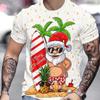 Funny Santa Claus Print Men's T-Shirt Christmas Tees Short Sleeve Tops Fashion Casual Streetwear Oversized T-Shirt Men Clothing