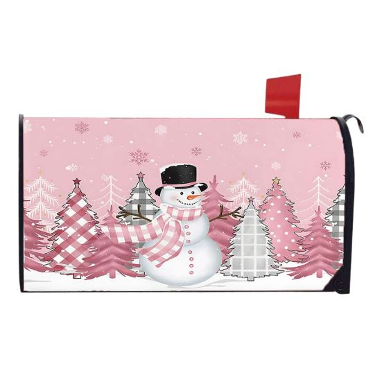 Winter Magnetic Mailbox Cover Standard Size 18 X 21in Merry Christmas Mailbox Wraps Cover Holiday Post Letter Box Cover for Outdoor Garden Yard Decor