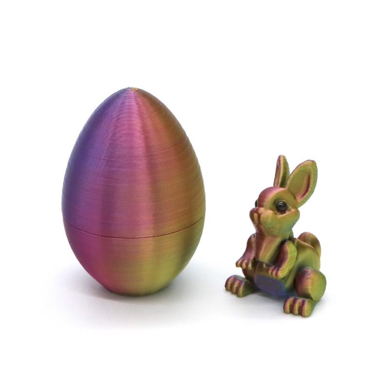 3D Printed Rabbit Eggs Ornament Easter Bunny Ornament Cute 3d Printing Easter Eggs Desk Accessories Easter Day Party Gift