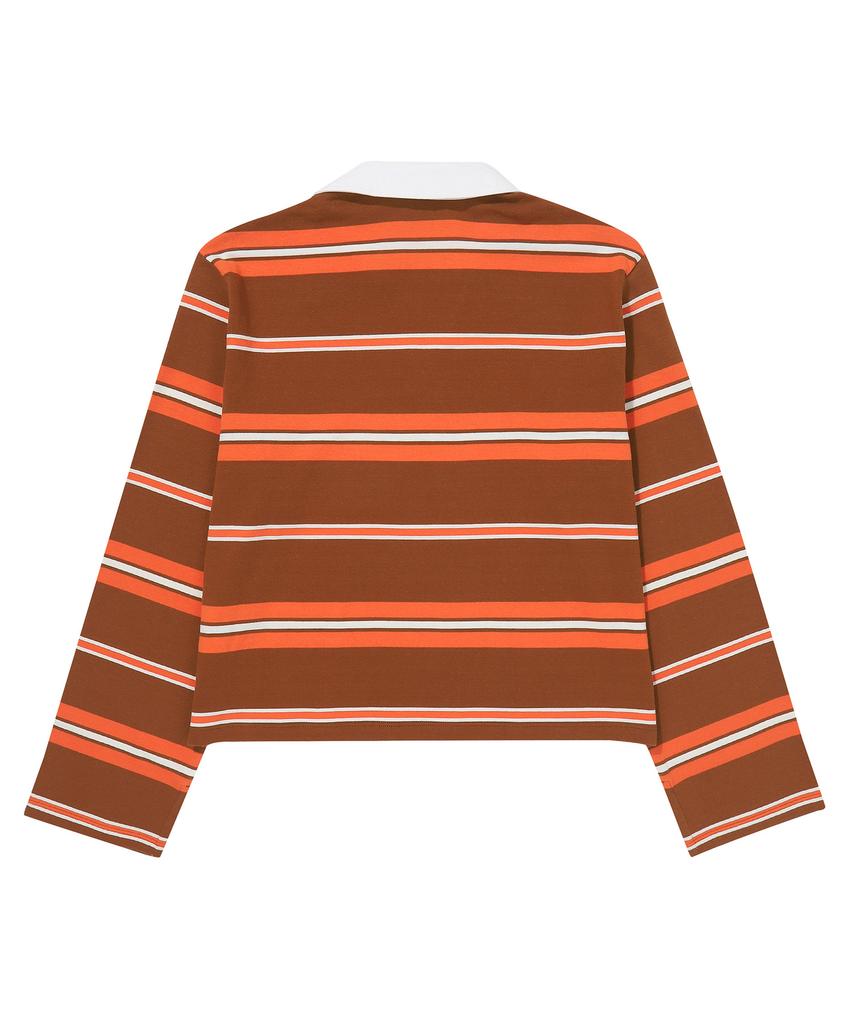 Syupeodeulai Women'S Striped Collar Long Sleeve Brown Sdfipdp29Brw