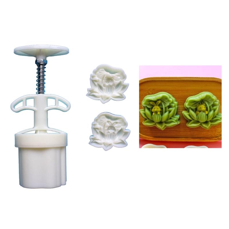 Flower Shape Mooncakes Stamps 50g Capacity Effective ABS Mould For Handmade Pastries And Confectionery