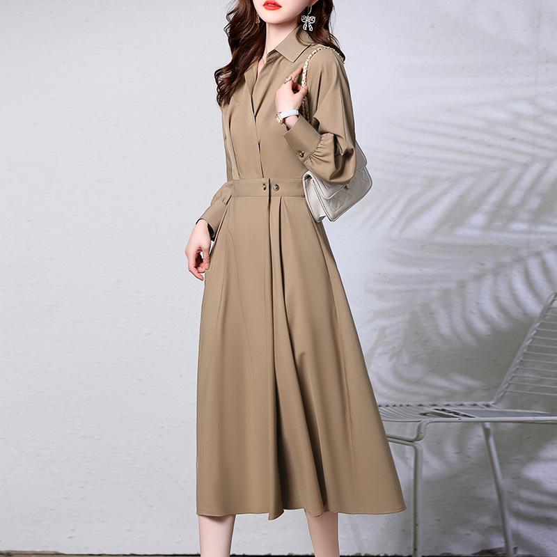 Design Shirt Dress Women's Long Sleeves Spring and Autumn New Temperament Thin Commuter Dress Skirt