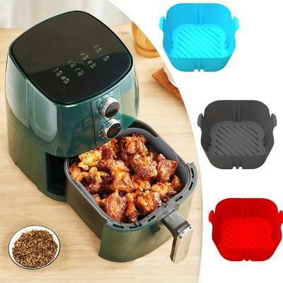 Silikoninės oro gruzdintuvės orkaitės kepimo padėklas Daugkartinis Airfryer silikoninis krepšelis pica kepta vištiena Airfryer keptuvės įdėklas
