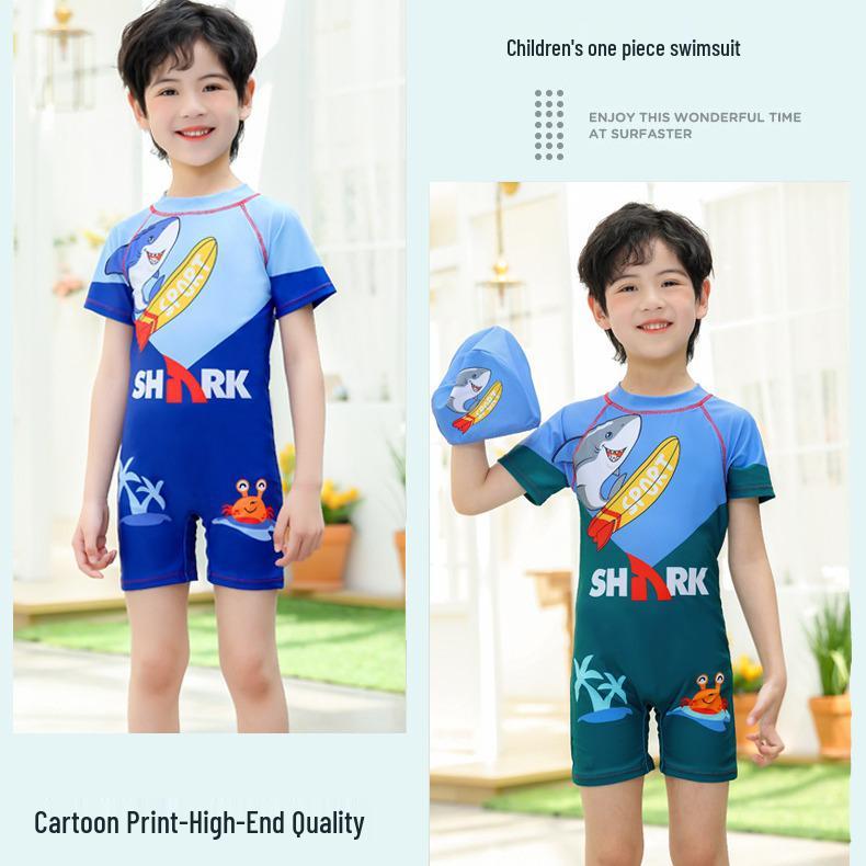 Summer Boys' Quick-Dry Dinosaur Swimsuit: Toddler to Large Sizes