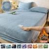 Thermo-Matratzenbezug aus Samt, Laken aus Plüsch für den Winter, Bettbezug, Bettlaken-Set für Einzel-, Doppel-, King- und Queen-Betten 120 x 200