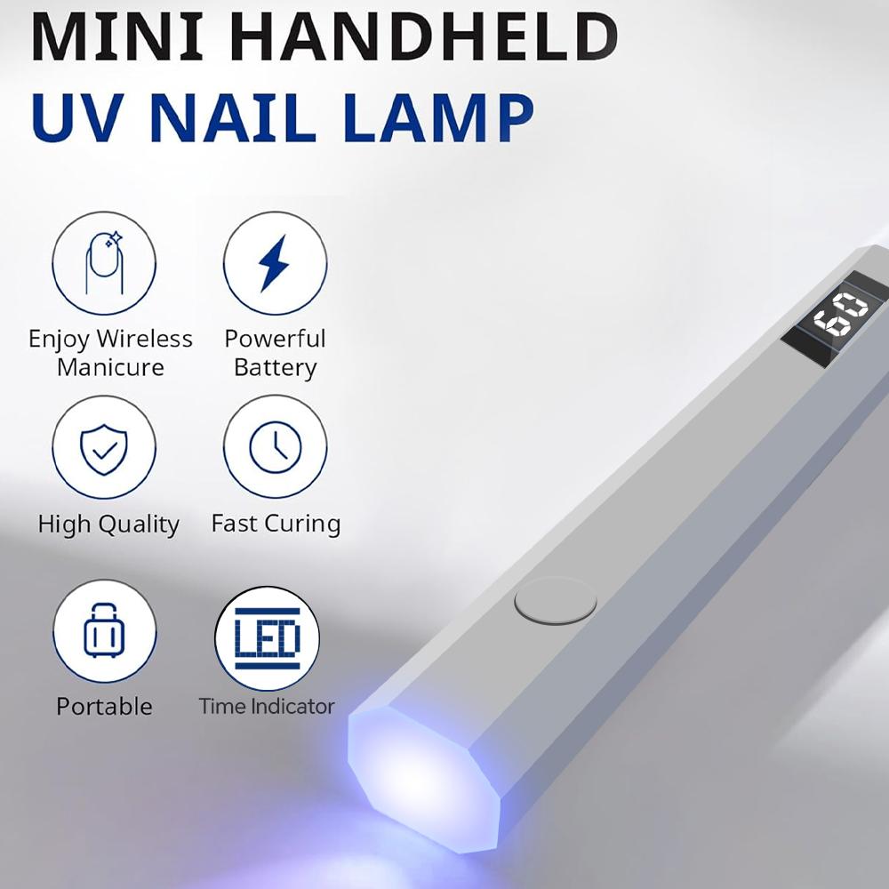 Timing Display UV Nail Light for Gel Nails and Fast Drying, with 20s/60s Timer & Adjustable Stand, LED Nail Lamp Home Salon Use