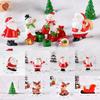 Mini pryskyřice Vánoční dekorace Santa Claus Sněhulák Strom Mikro Krajina Model DIY Miniaturní zahradní figurky Domácí dekorace