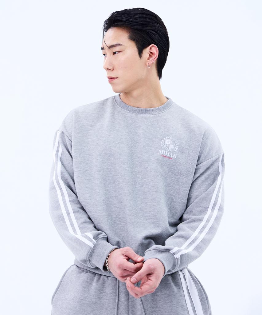 Mihag Ivy League Track Line Sweatshirt (Gray)
