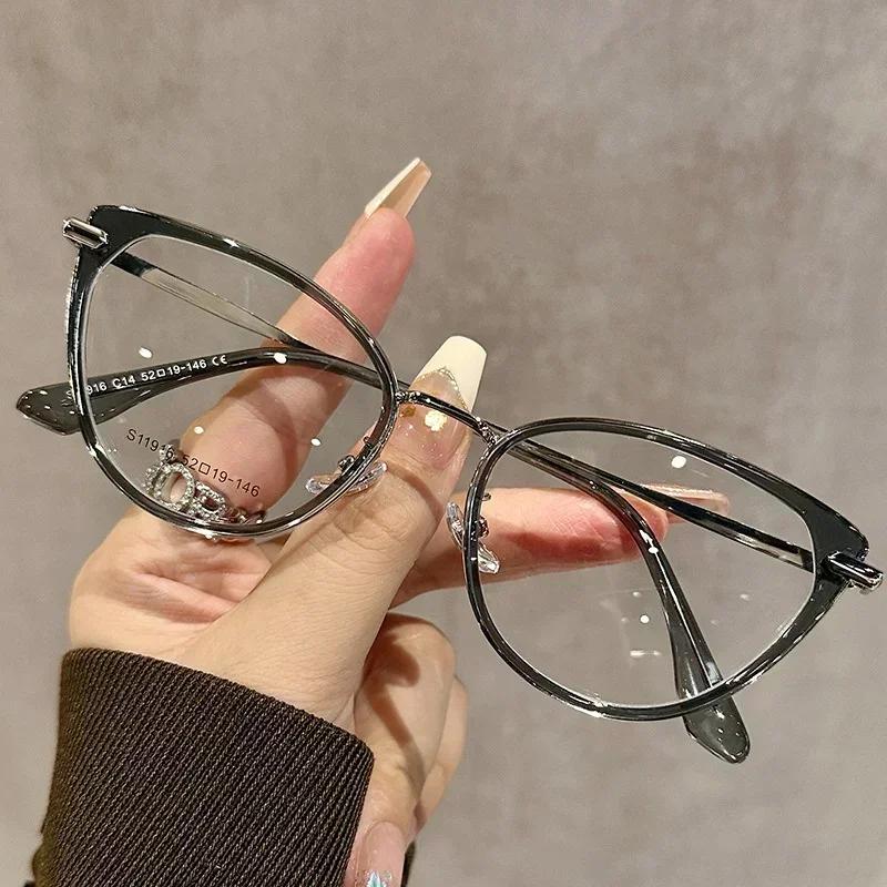 Stylish Cat Eye Reading Glasses Women Men Unisex Retro Anti Blue Light Far Sight Presbyopia Eyewear Fashion